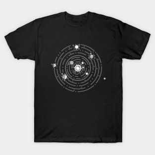 Solar System Planetary Chart Design T-Shirt